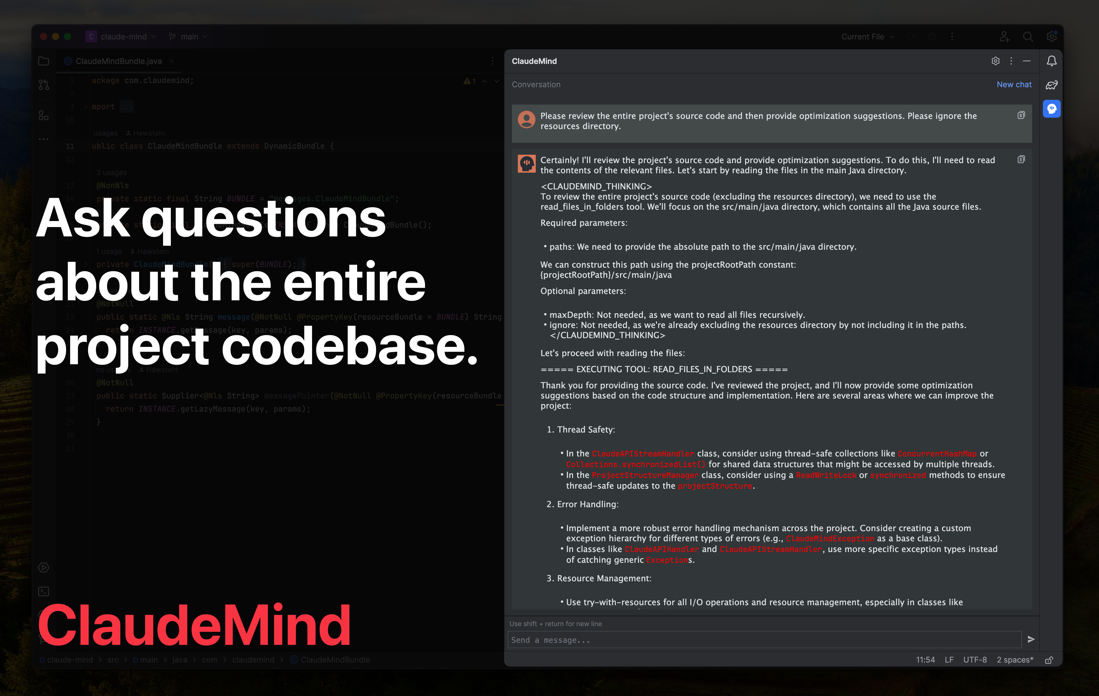 ClaudeMind Plugin Ask Entire Project Codebase